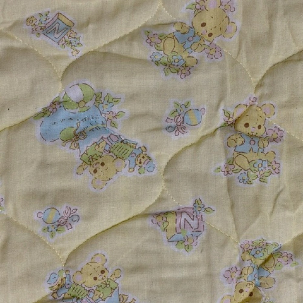 Vintage Butter yellow Baby toys baby blanket with satin binding - Picture 6 of 6